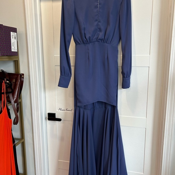 Nasty Gal dramarama Blue Long Sleeve high low Dress size XS - Picture 4 of 7